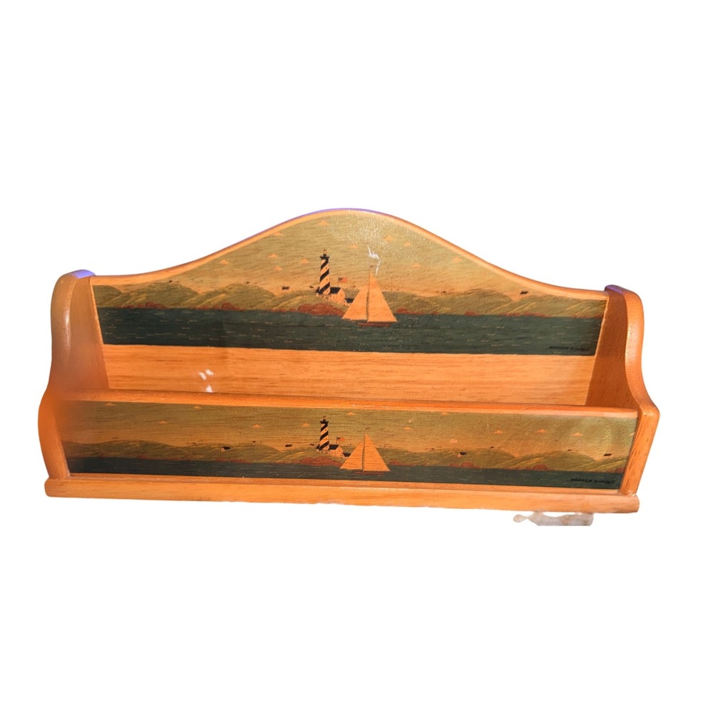 Kamenstein Letter Holder Unisex OS Brown Excellent Warren Kimble Lighthouse Wood
